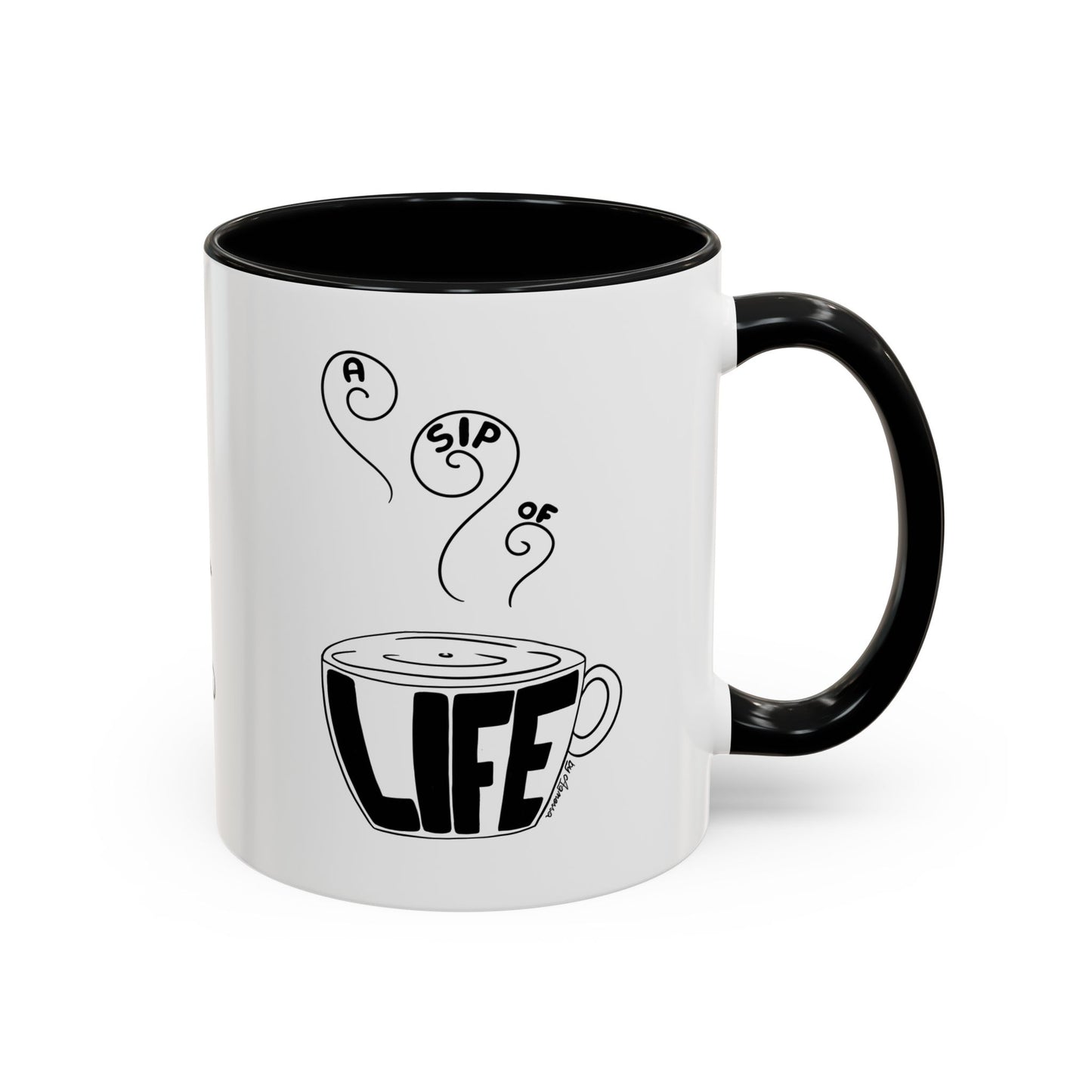 Inspirational Accent Coffee Mug – Enjoy a Sip of Life | 11 oz & 15 oz