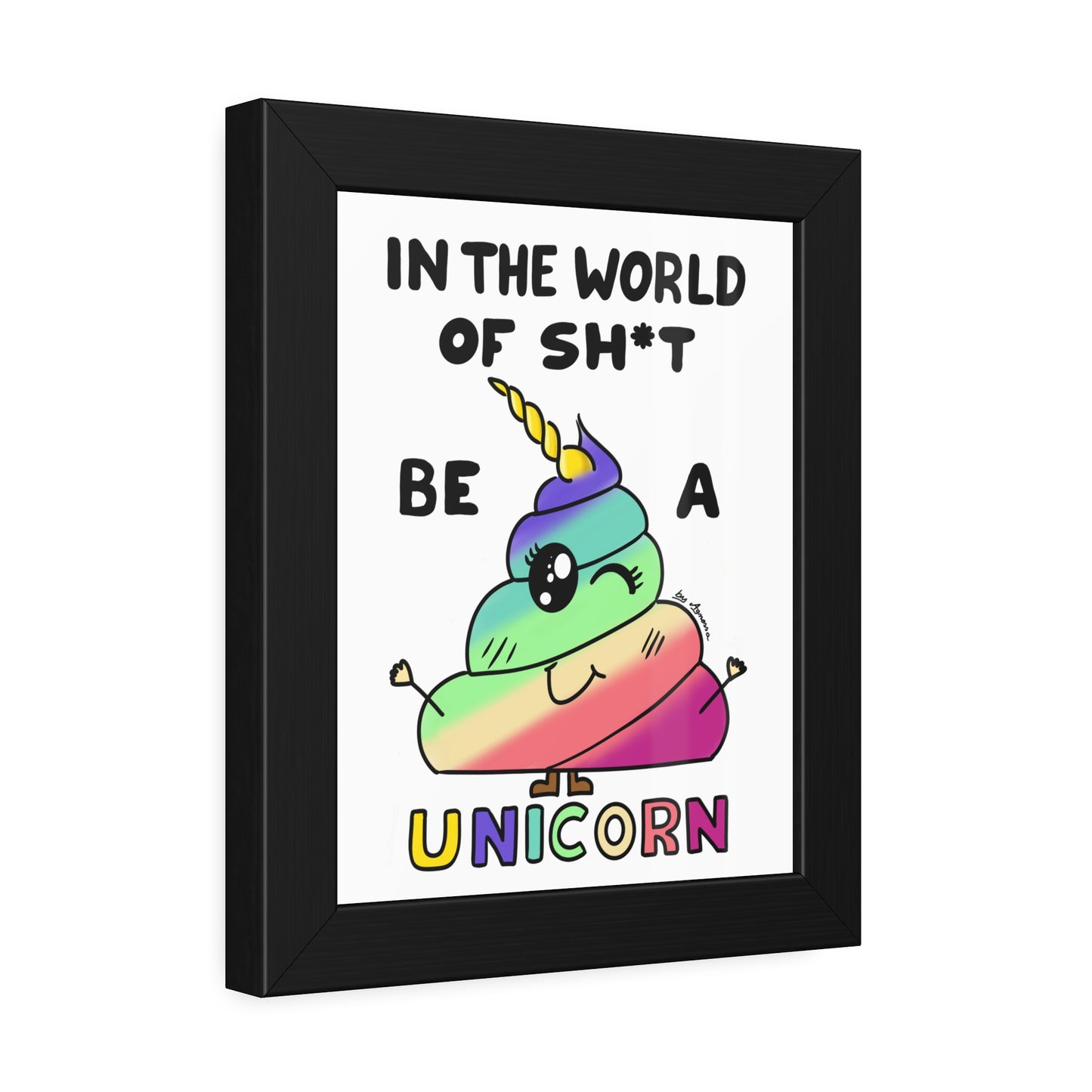 Funny Unicorn Poop Framed Poster