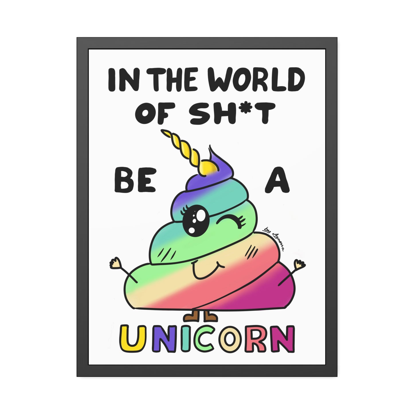 Funny Unicorn Poop Framed Poster