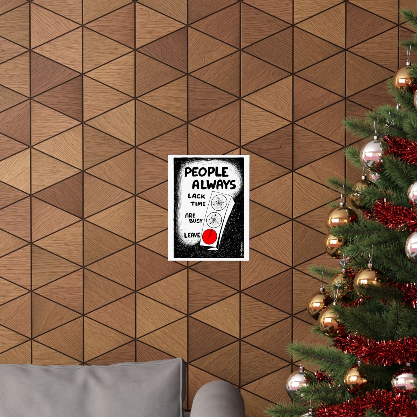 Matte Vertical Poster — "People Always" Original Art Poster (No AI)