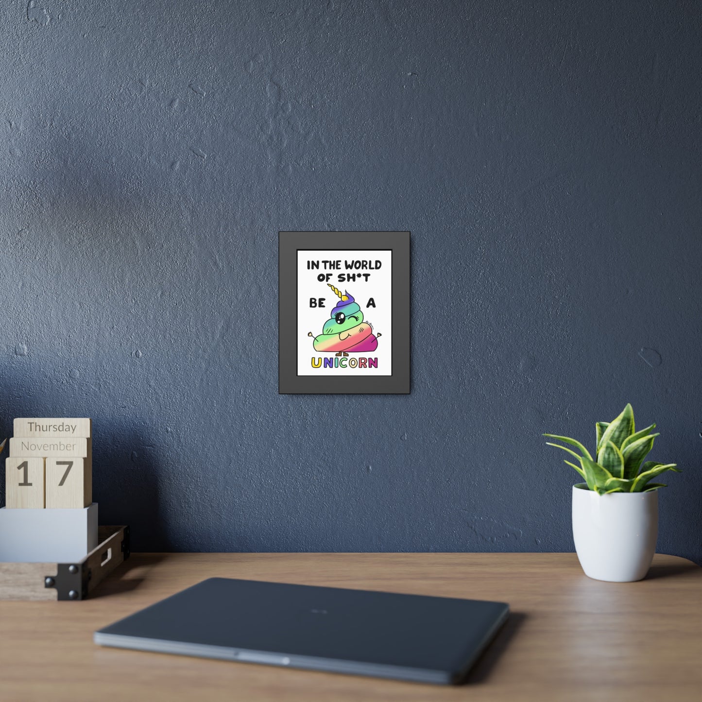 Funny Unicorn Poop Framed Poster