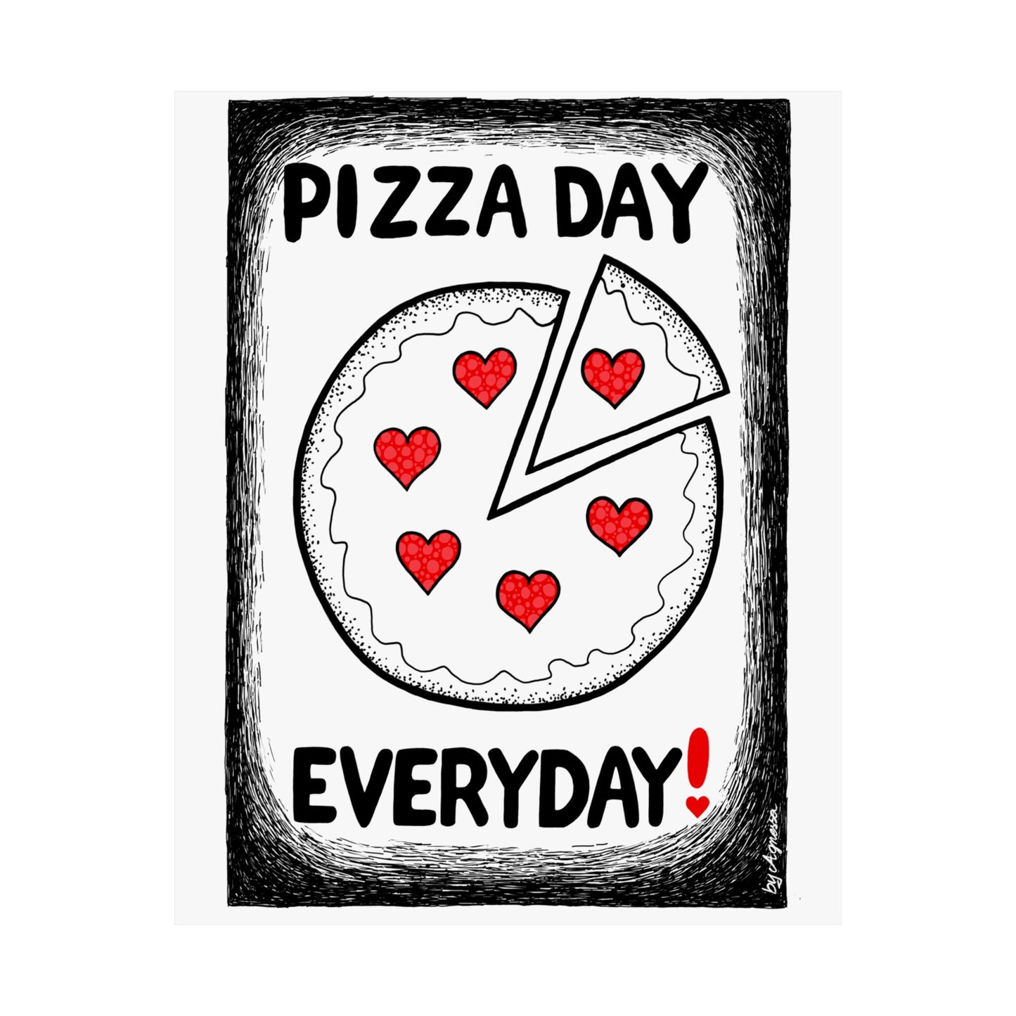 Pizza Art Matte Poster — Unique Vertical Print for Pizzerias & Pizza Lovers