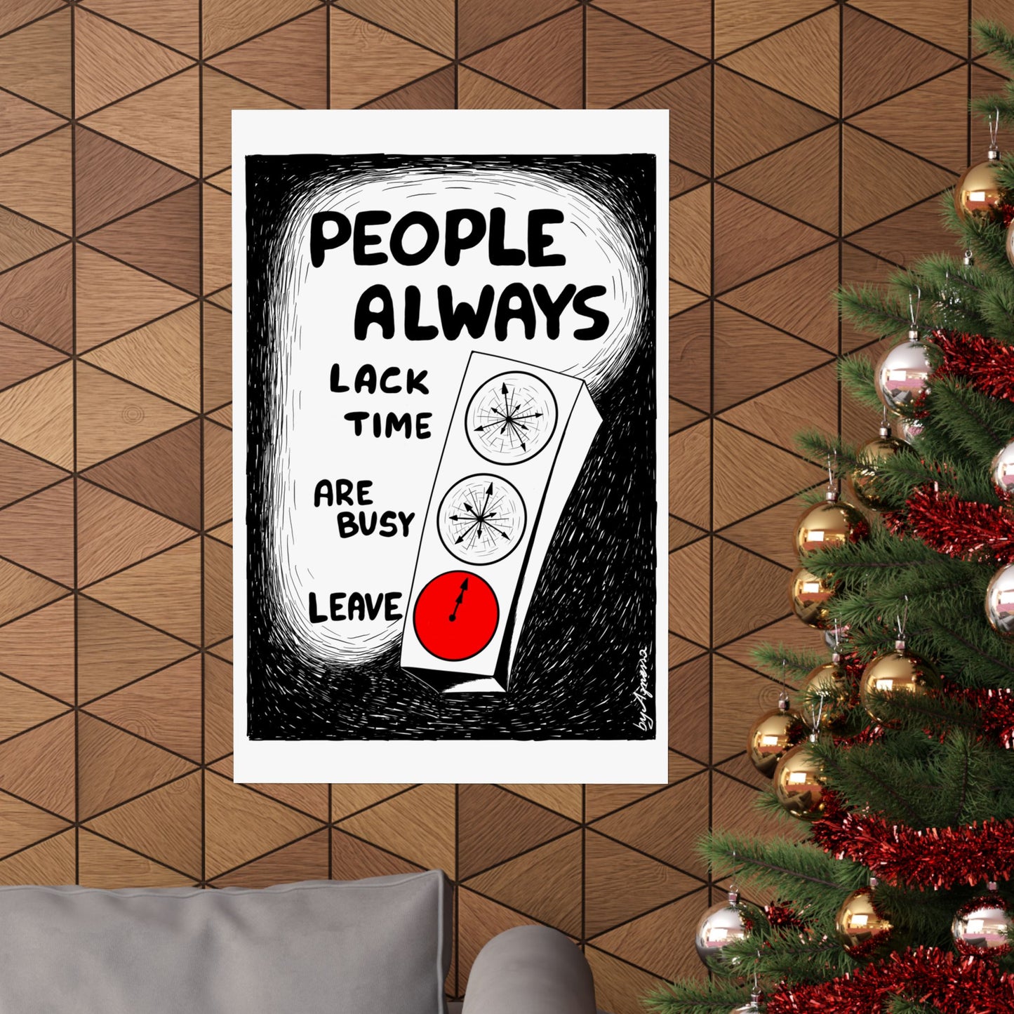 Matte Vertical Poster — "People Always" Original Art Poster (No AI)