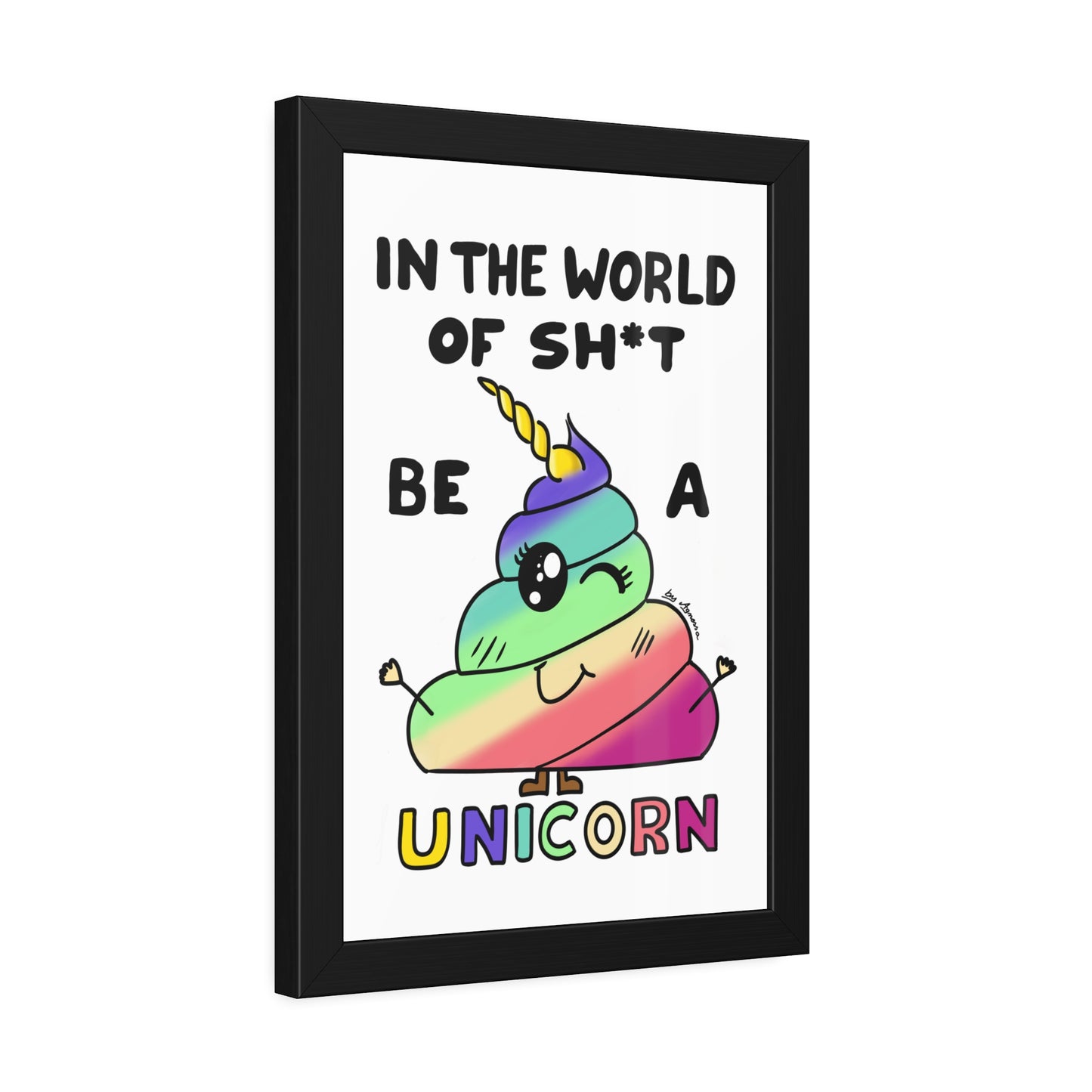 Funny Unicorn Poop Framed Poster