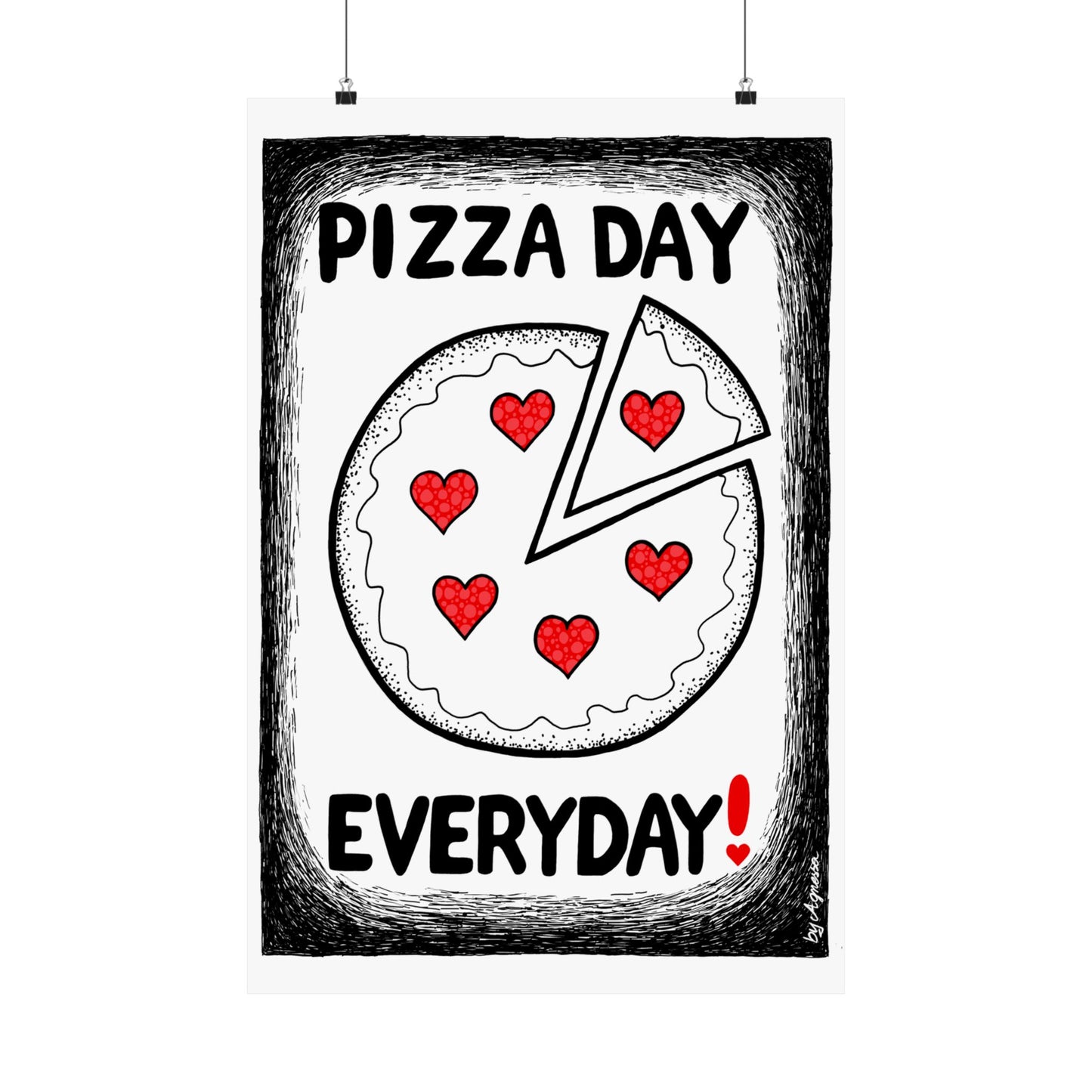 Pizza Art Matte Poster — Unique Vertical Print for Pizzerias & Pizza Lovers