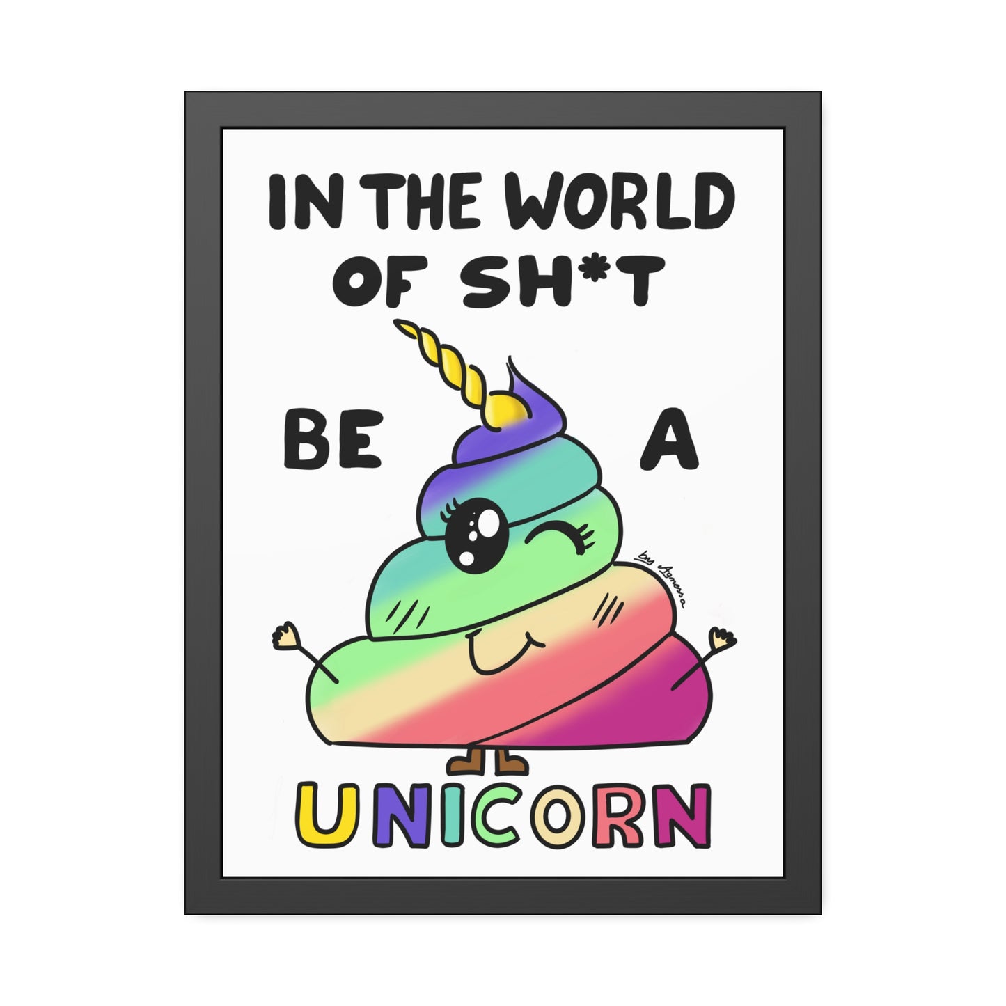 Funny Unicorn Poop Framed Poster
