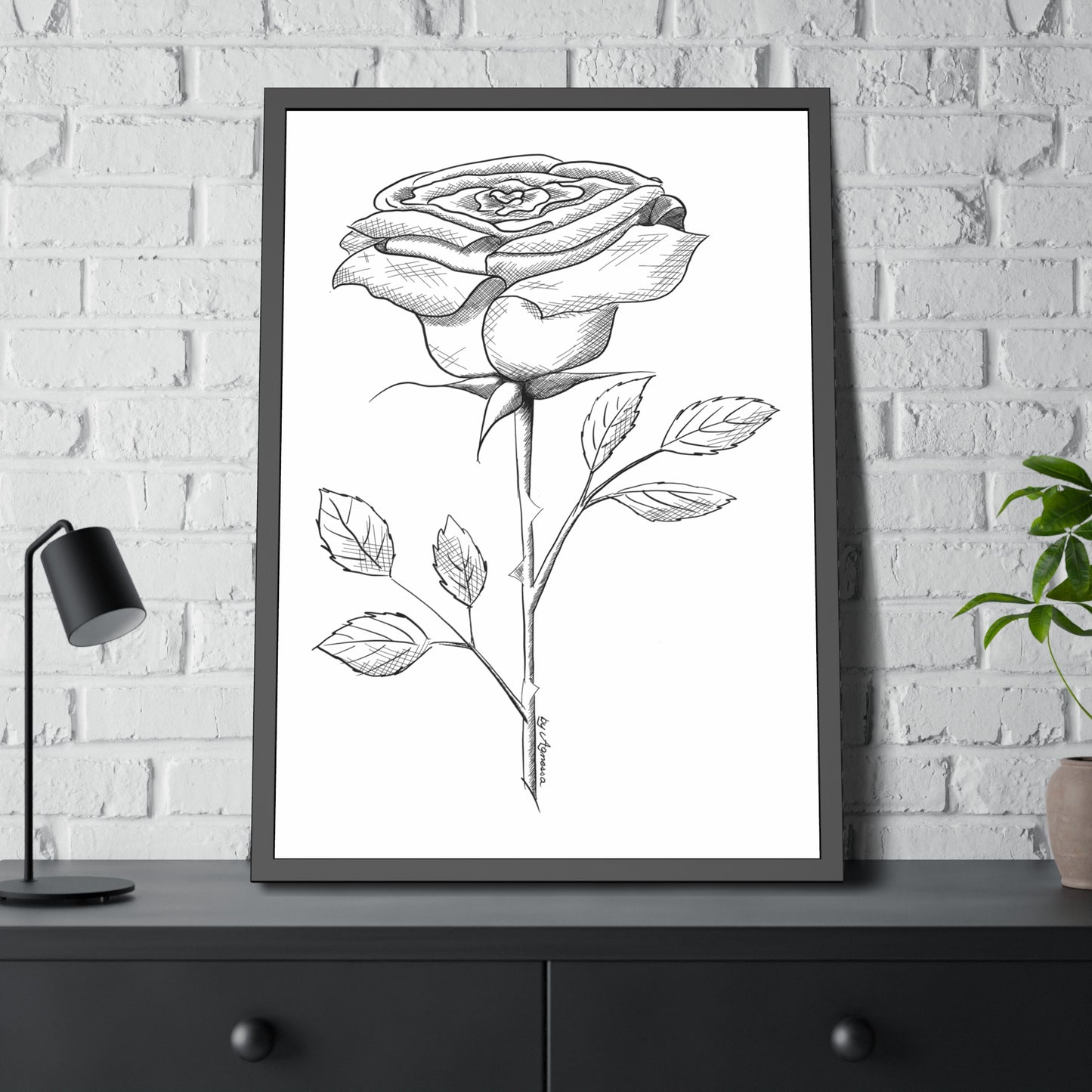 Framed Poster Rose Flower Art Print
