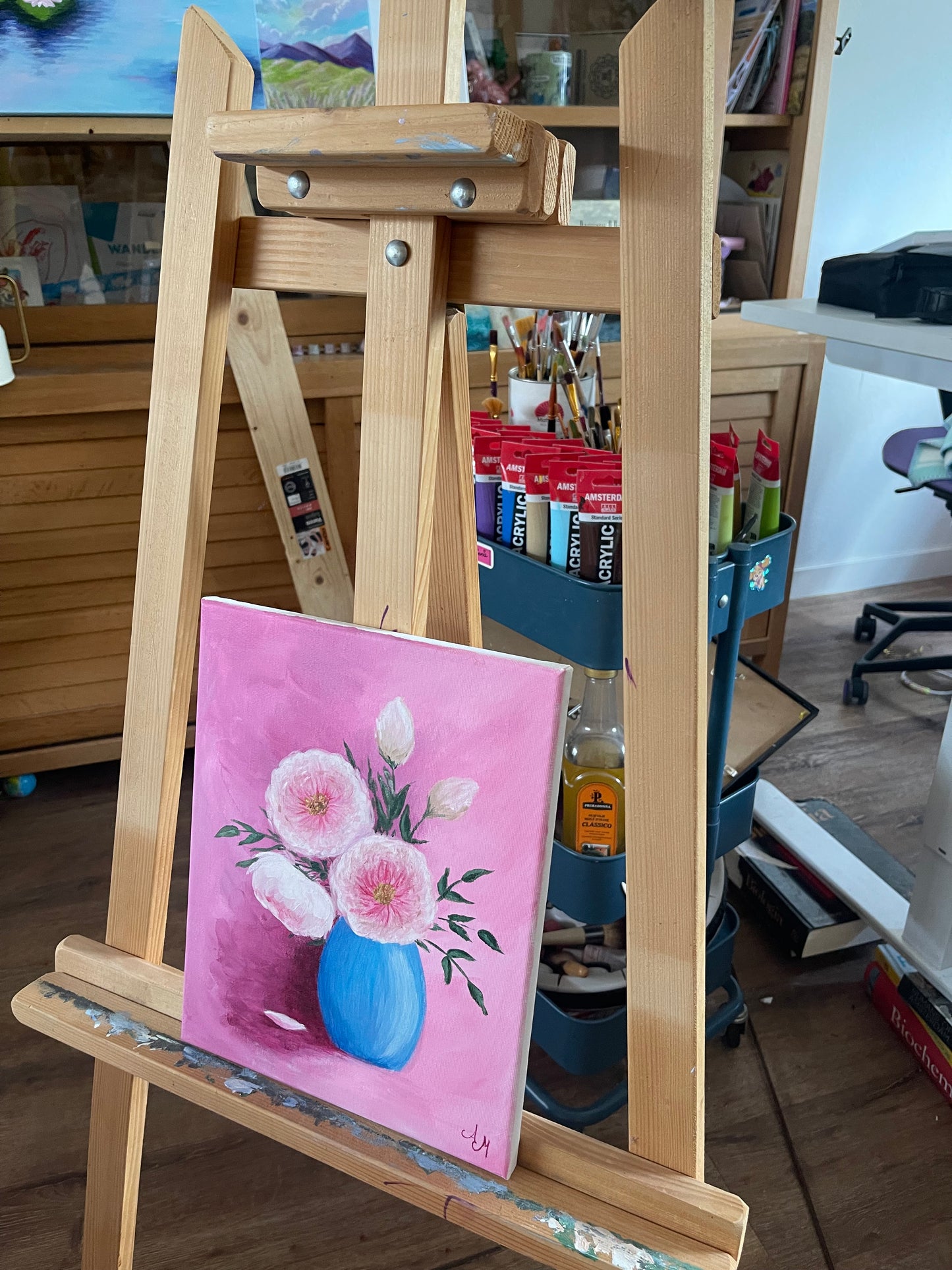 Pink Serenity – Original Floral Painting