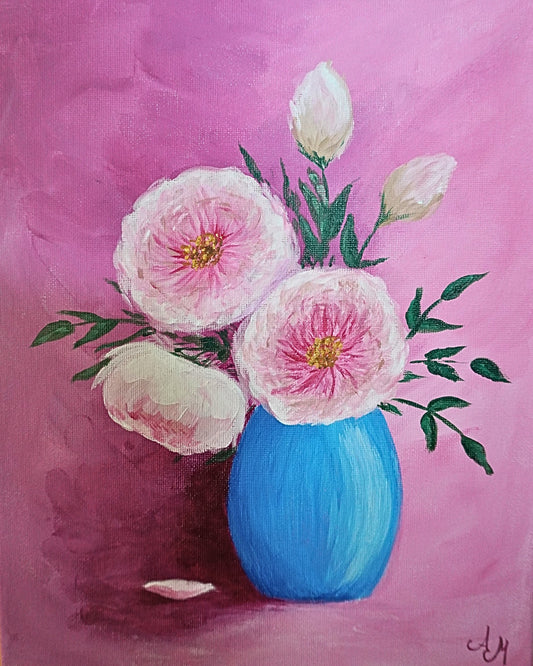 Pink Serenity – Original Floral Painting